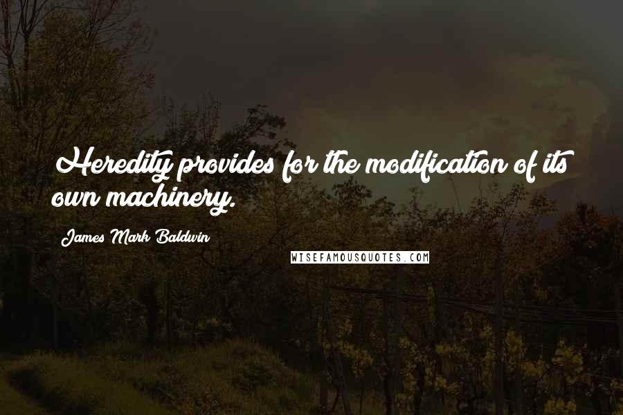 James Mark Baldwin Quotes: Heredity provides for the modification of its own machinery.