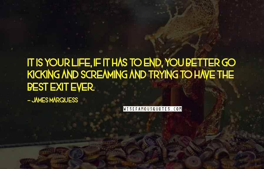 James Marquess Quotes: It is your life, if it has to end, you better go kicking and screaming and trying to have the best exit ever.