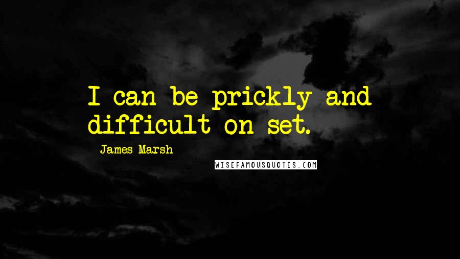 James Marsh Quotes: I can be prickly and difficult on set.