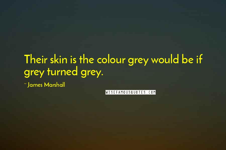 James Marshall Quotes: Their skin is the colour grey would be if grey turned grey.