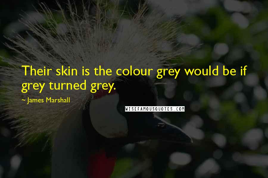 James Marshall Quotes: Their skin is the colour grey would be if grey turned grey.