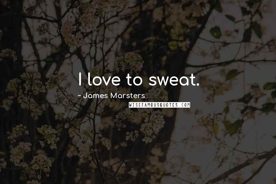 James Marsters Quotes: I love to sweat.