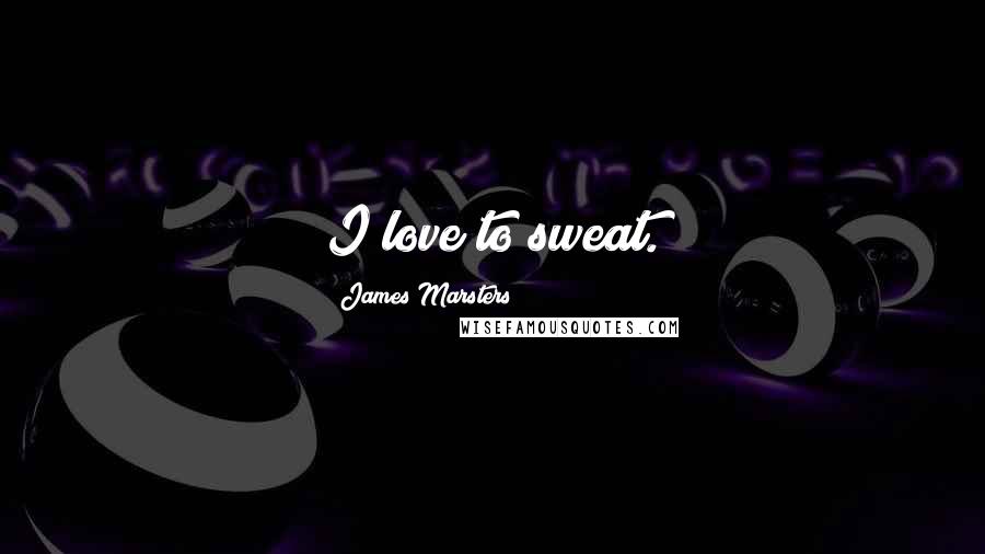 James Marsters Quotes: I love to sweat.