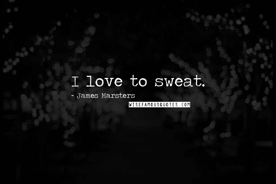 James Marsters Quotes: I love to sweat.
