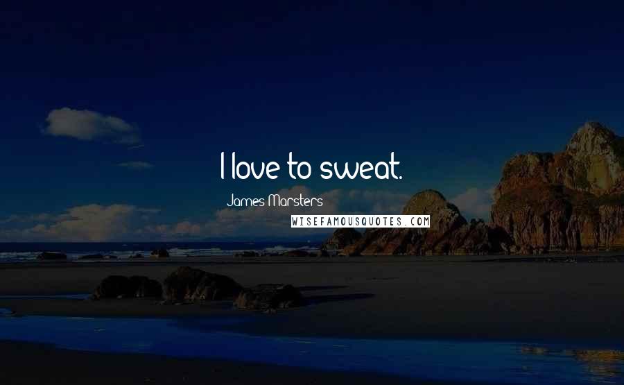 James Marsters Quotes: I love to sweat.