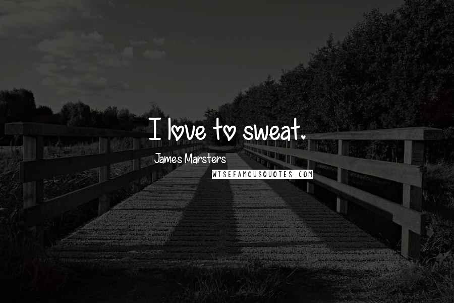 James Marsters Quotes: I love to sweat.