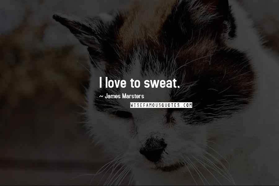 James Marsters Quotes: I love to sweat.