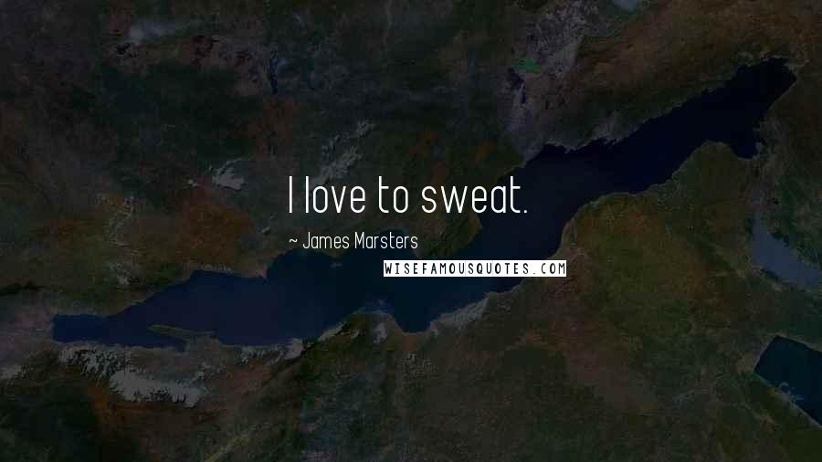 James Marsters Quotes: I love to sweat.
