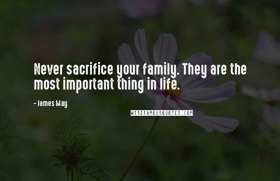 James May Quotes: Never sacrifice your family. They are the most important thing in life.