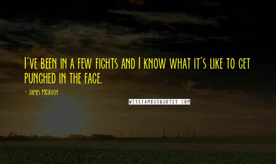 James McAvoy Quotes: I've been in a few fights and I know what it's like to get punched in the face.