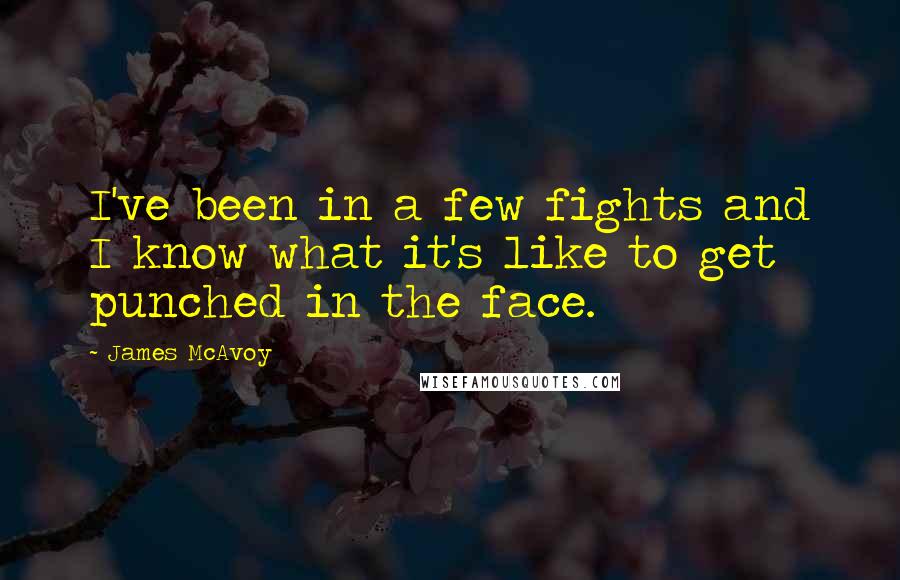 James McAvoy Quotes: I've been in a few fights and I know what it's like to get punched in the face.