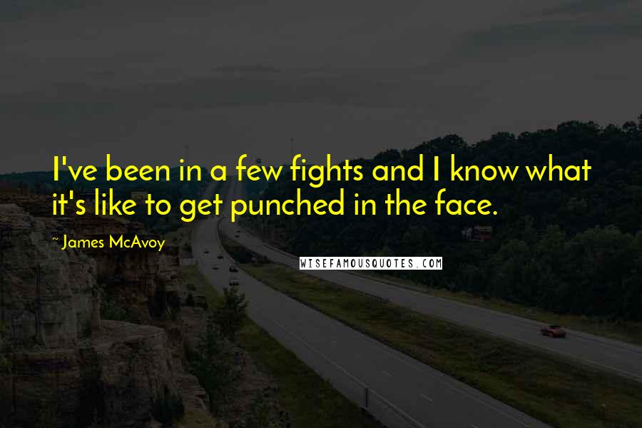 James McAvoy Quotes: I've been in a few fights and I know what it's like to get punched in the face.