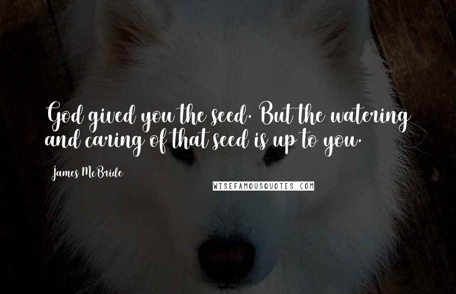 James McBride Quotes: God gived you the seed. But the watering and caring of that seed is up to you.