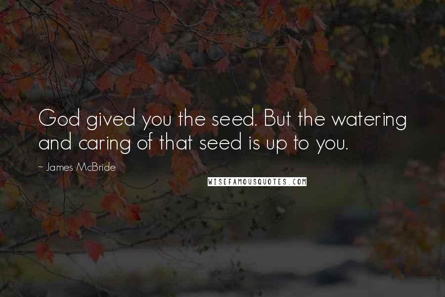 James McBride Quotes: God gived you the seed. But the watering and caring of that seed is up to you.