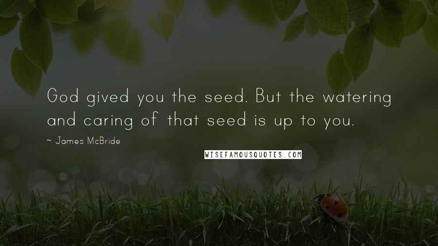 James McBride Quotes: God gived you the seed. But the watering and caring of that seed is up to you.