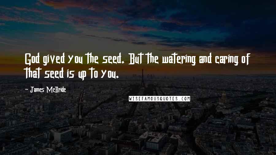 James McBride Quotes: God gived you the seed. But the watering and caring of that seed is up to you.