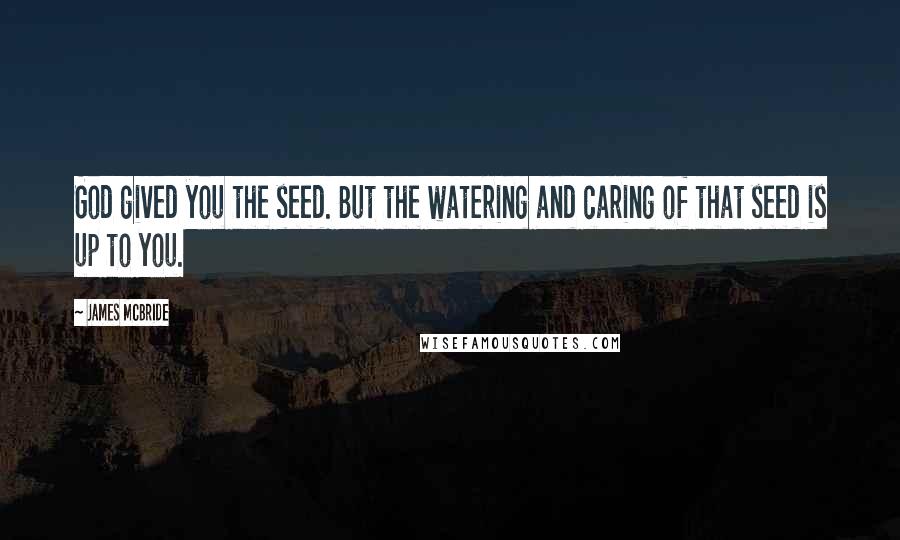 James McBride Quotes: God gived you the seed. But the watering and caring of that seed is up to you.