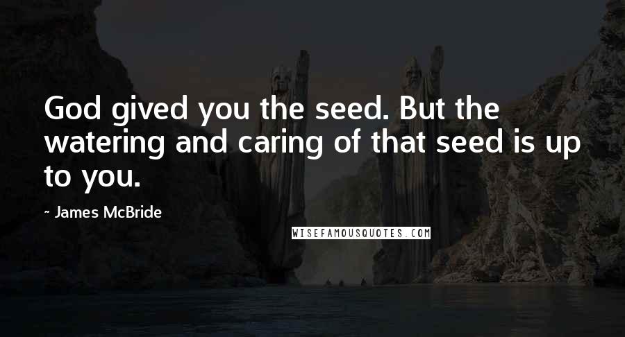 James McBride Quotes: God gived you the seed. But the watering and caring of that seed is up to you.