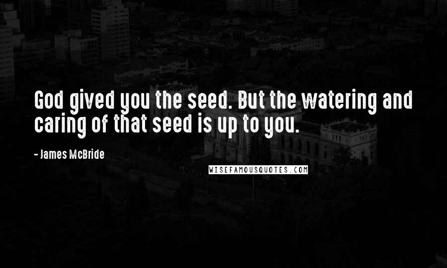 James McBride Quotes: God gived you the seed. But the watering and caring of that seed is up to you.