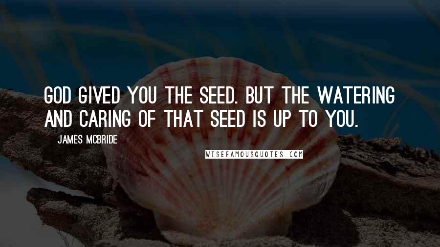 James McBride Quotes: God gived you the seed. But the watering and caring of that seed is up to you.