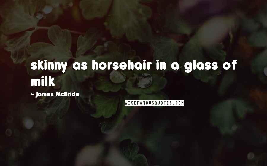 James McBride Quotes: skinny as horsehair in a glass of milk