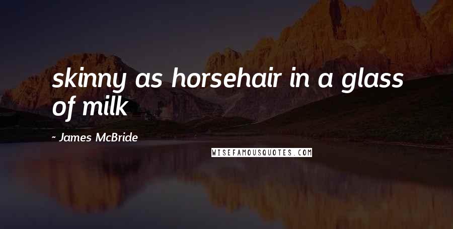 James McBride Quotes: skinny as horsehair in a glass of milk