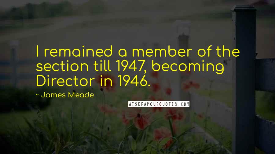 James Meade Quotes: I remained a member of the section till 1947, becoming Director in 1946.