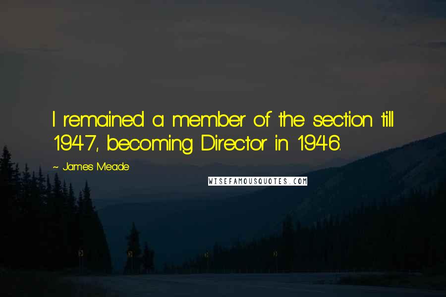 James Meade Quotes: I remained a member of the section till 1947, becoming Director in 1946.