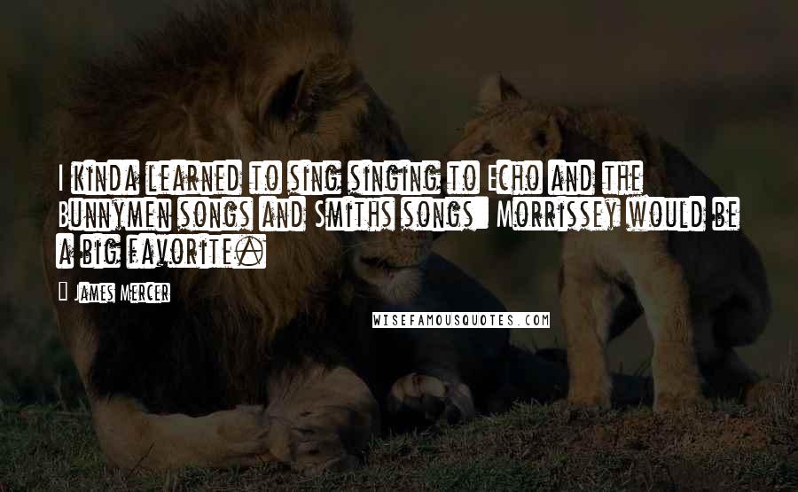 James Mercer Quotes: I kinda learned to sing singing to Echo and the Bunnymen songs and Smiths songs: Morrissey would be a big favorite.