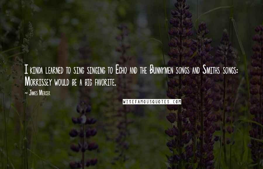 James Mercer Quotes: I kinda learned to sing singing to Echo and the Bunnymen songs and Smiths songs: Morrissey would be a big favorite.