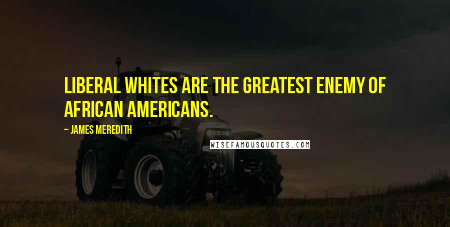 James Meredith Quotes: Liberal whites are the greatest enemy of African Americans.