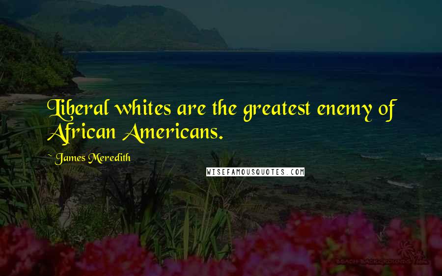 James Meredith Quotes: Liberal whites are the greatest enemy of African Americans.