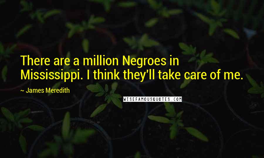 James Meredith Quotes: There are a million Negroes in Mississippi. I think they'll take care of me.