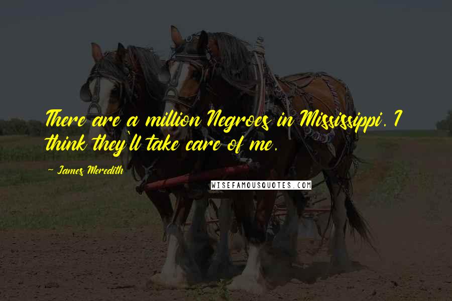 James Meredith Quotes: There are a million Negroes in Mississippi. I think they'll take care of me.