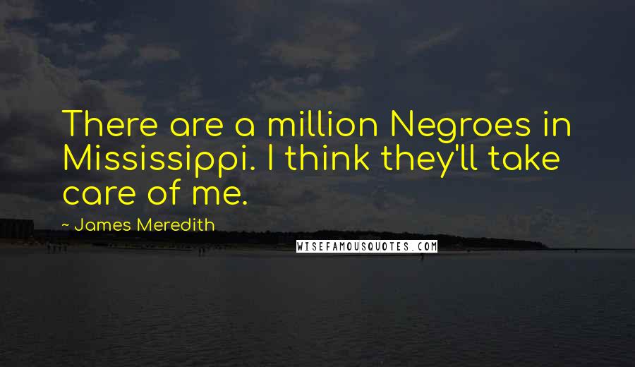 James Meredith Quotes: There are a million Negroes in Mississippi. I think they'll take care of me.