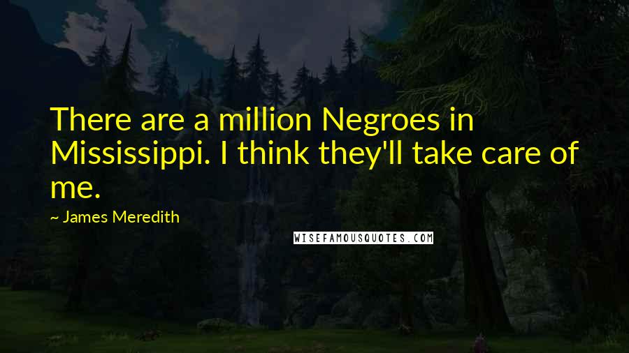 James Meredith Quotes: There are a million Negroes in Mississippi. I think they'll take care of me.