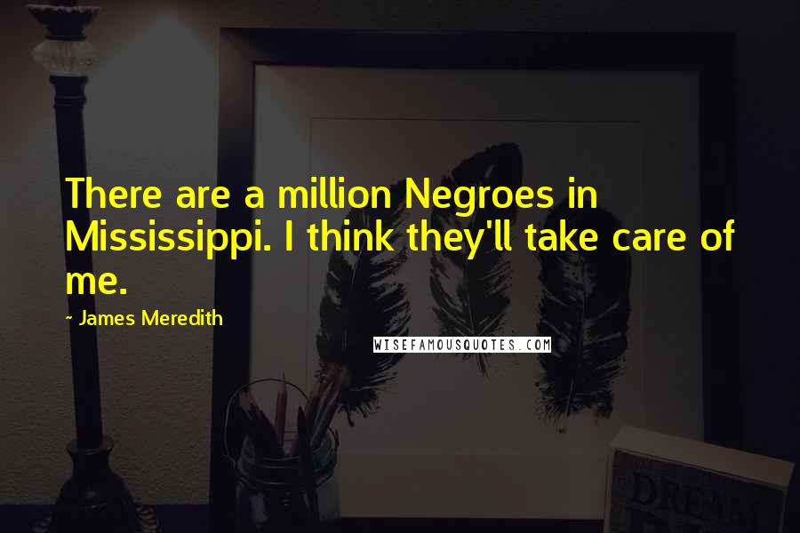 James Meredith Quotes: There are a million Negroes in Mississippi. I think they'll take care of me.