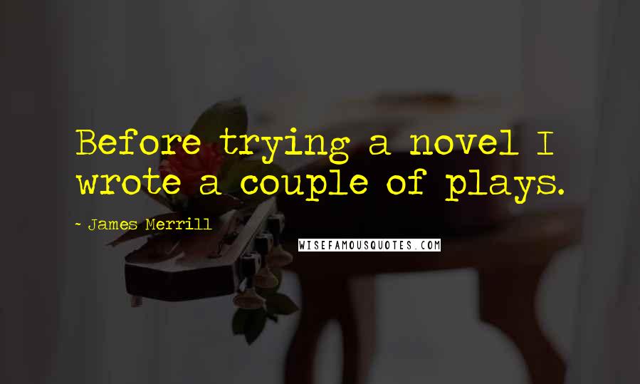 James Merrill Quotes: Before trying a novel I wrote a couple of plays.