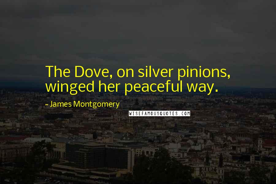 James Montgomery Quotes: The Dove, on silver pinions, winged her peaceful way.