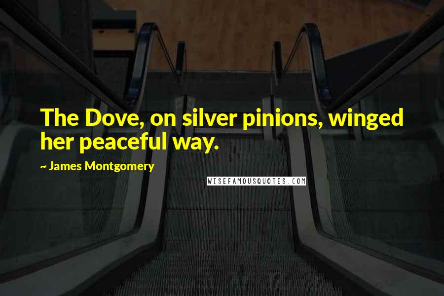 James Montgomery Quotes: The Dove, on silver pinions, winged her peaceful way.