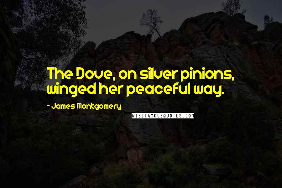 James Montgomery Quotes: The Dove, on silver pinions, winged her peaceful way.