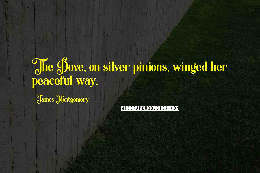 James Montgomery Quotes: The Dove, on silver pinions, winged her peaceful way.