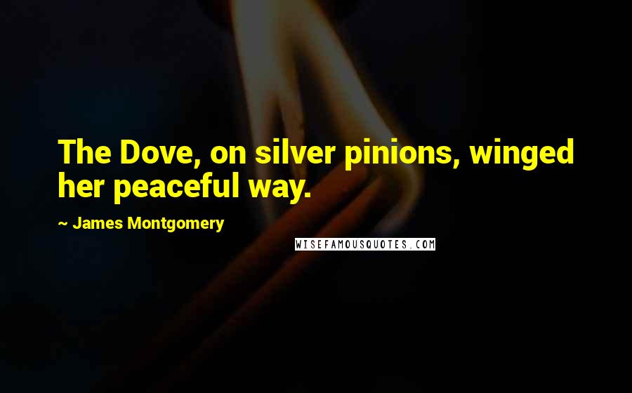 James Montgomery Quotes: The Dove, on silver pinions, winged her peaceful way.