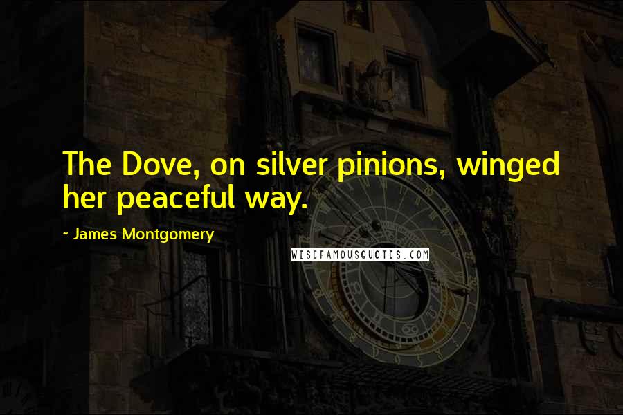 James Montgomery Quotes: The Dove, on silver pinions, winged her peaceful way.