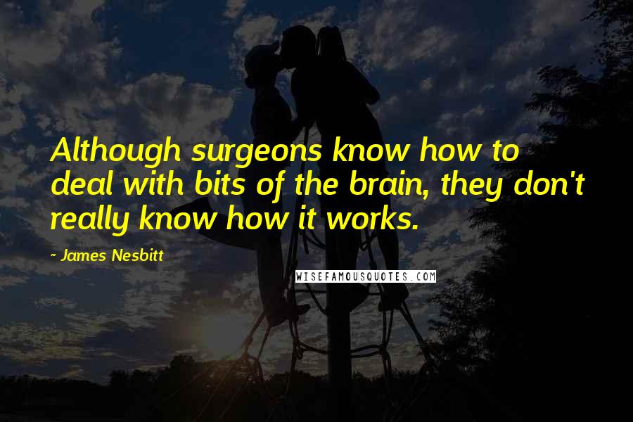 James Nesbitt Quotes: Although surgeons know how to deal with bits of the brain, they don't really know how it works.