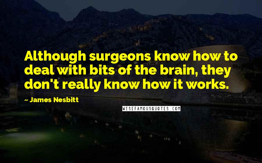 James Nesbitt Quotes: Although surgeons know how to deal with bits of the brain, they don't really know how it works.