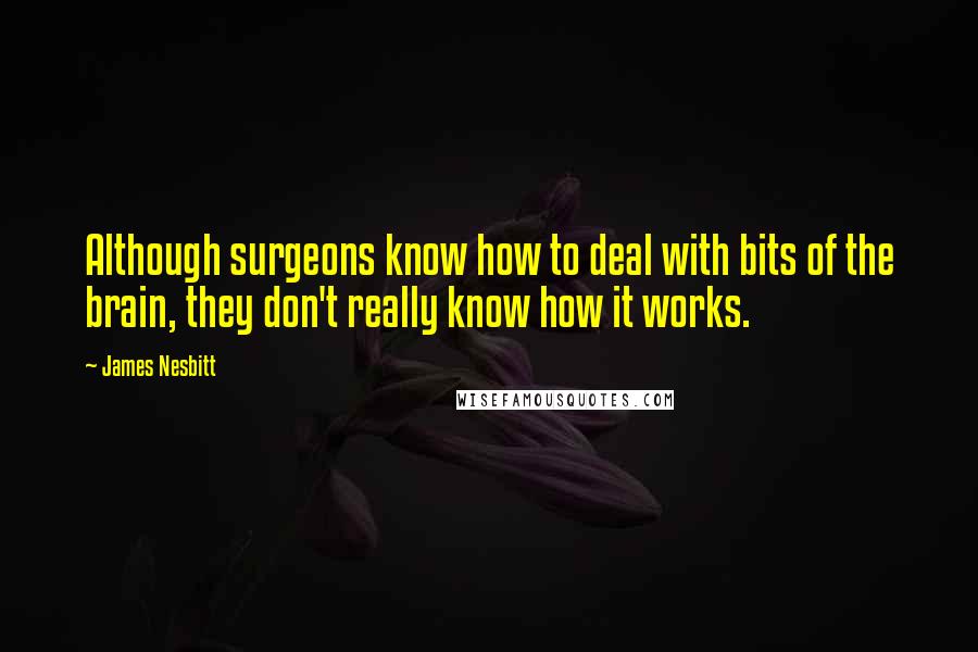 James Nesbitt Quotes: Although surgeons know how to deal with bits of the brain, they don't really know how it works.