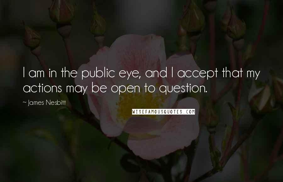 James Nesbitt Quotes: I am in the public eye, and I accept that my actions may be open to question.