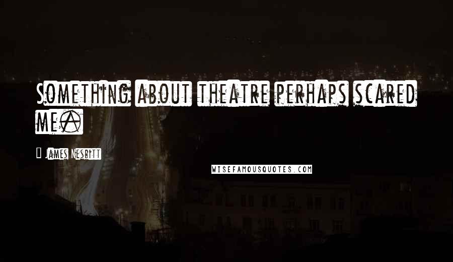 James Nesbitt Quotes: Something about theatre perhaps scared me.