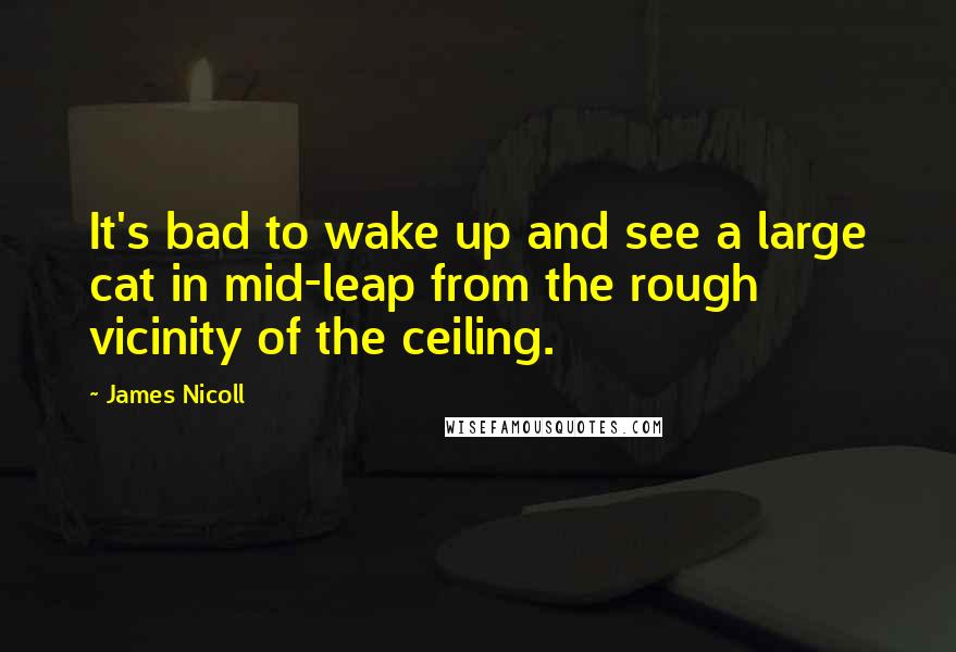 James Nicoll Quotes: It's bad to wake up and see a large cat in mid-leap from the rough vicinity of the ceiling.